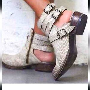 Freebird by Steven snake skin buckle booties size 8